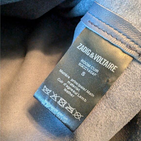 Zadig & Voltaire Room Cuir Lamb Leather Navy Blue Sleeveless Mini Dress Small - Picture 8 of 12